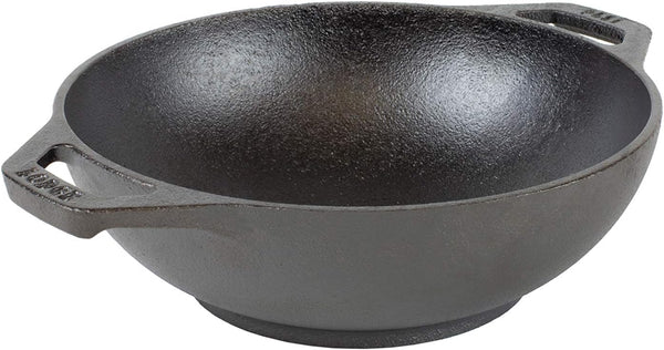 Lodge Pre-Seasoned Cast Iron Mini Wok, Dual Assist Handle, 6.25 Inch for Oven, Stove, or Grill