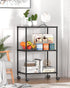 OVICAR 3-Tier Wire Storage Shelves, Adjustable Shelving Units with Wheels for Kitchen Pantry, Bathroom, Garage
