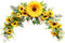 Rustic Artificial Sunflower Swag, 23 Inch Decorative Floral Swag with Sunflower and Green Leaves for Wedding Arch Front