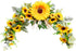 Rustic Artificial Sunflower Swag, 23 Inch Decorative Floral Swag with Sunflower and Green Leaves for Wedding Arch Front