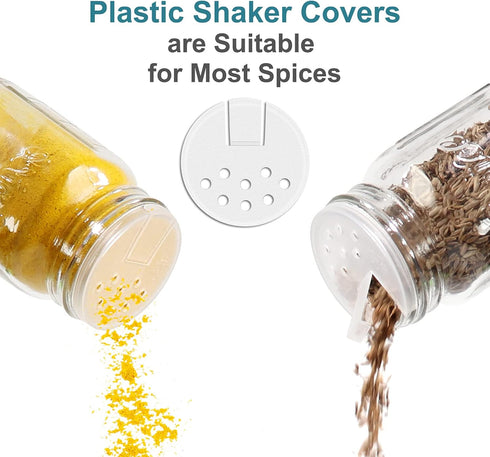 CycleMore 15 Pcs 4oz Glass Mason Spice Jars - Empty Spice Bottles with Labels, Shaker Lids, and Accessories