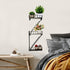 Zonon Display(Black,3 Fire Escape Wall Shelf Hanging Metal Ladder Shelves Wall Decor Cool Bookshelf Organizer Floating