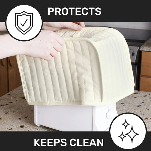 Ritz Premium Universal Two Slice Toaster Cover, 11.25" x 5.75" x 7", Natural
