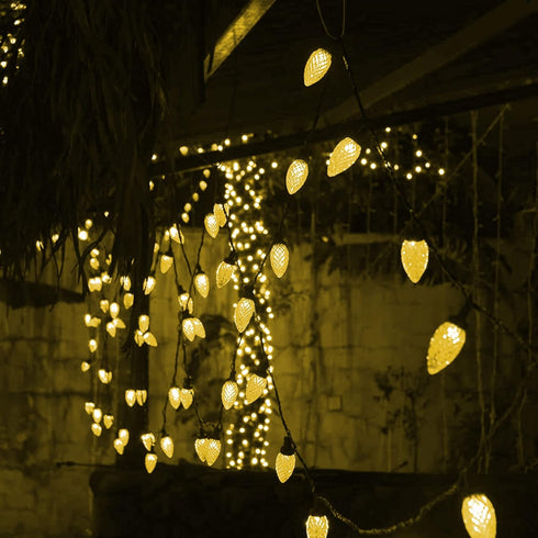 C9 100 66 Dazzle Bright Christmas String Lights, LED FT Waterproof Connectable Green Wire Fairy Lights, Christmas