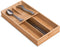 Bamboo Silverware Organizer, Kitchen Drawer Utensil Tray Holder for Spoons, Forks, and Knives