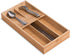 Bamboo Silverware Organizer, Kitchen Drawer Utensil Tray Holder for Spoons, Forks, and Knives