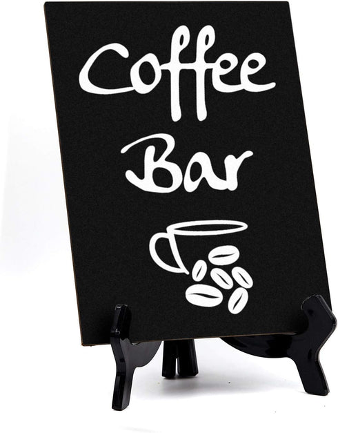 Signs ByLITA Coffee Bar Table Sign, 6" x 8" (Black) - 1 Pack