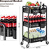 Aofure 3 Tier Rolling Cart on Wheels, Metal Utility Storage Cart with Wheels, Three Tiered Craft Carts Organizer