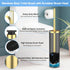 Flyzenvibe Set Stainless Steel Toilet Brush and Holder Brushed Gold Heavy Duty Toilet Bowl Brush with Long Handle