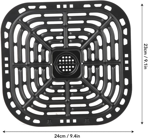 Air Fryer Grill Plate Replacement, Sturdy 304 Stainless Steel Grill Pan Tray with Rubber Feet, Nonstick Bottom Plate