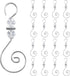 INCREWAY 30 PCS Ornament Hooks, Silver S-Shaped Hangers with Crystal Beaded for Christmas Tree Hanger Metal Hooks