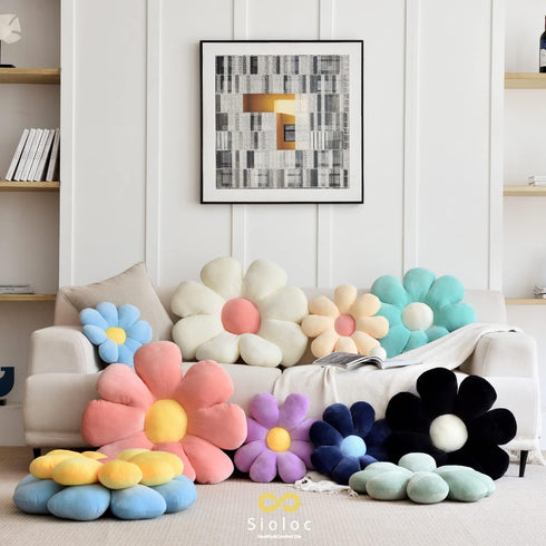 15.7" Sioloc Flower Pillow, Shaped Throw Pillow Butt Cushion Floor Seating Cushion, Cute Room Decor & Plush Pillow