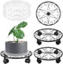 lucpur 3 Pack Metal Plant Stand with Wheels 12 Inch Plant Caddy Heavy