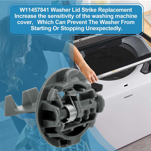 W11457841 Washer Lid Strike Compatible with Whirlpool Maytag Kenmore, Upgrade Washer Door Lock, Latch Switch Sensitivity