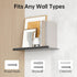 12") Floating Shelf for Wall, Wall Shelf, Off Center Metal Shelf for Decor, Modern Hanging Shelf for Storage with Lip