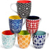 Annovero Large Coffee Mug Set of 6 - Porcelain Cups for Women
