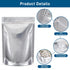 50 Packs Window,1 QUART(9.44 7"x 10") 400CC Mylar Bags for Food Storage with Clear Mil, Reusable Mylar Bags with Oxygen