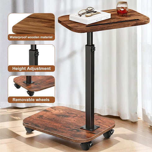 360 (15.8"x 11.8"x 33", Sofa TV Tray Table for Couch, Swivel Height Adjustable TV Trays for Eating on Couch, Side Table