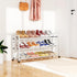 Closet 18.5"-33" 12 3-Tier Expandable Shoe Rack for Adjustable Metal Shoe Rack for Entryway Free Standing Shoe