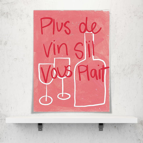 zphvaqd 24 36 Pink Canvas Wall Art Print Wine Pictures Feminist Posters French posterTrendy Teen Girl Funky Home Decor