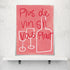 zphvaqd 24 36 Pink Canvas Wall Art Print Wine Pictures Feminist Posters French posterTrendy Teen Girl Funky Home Decor