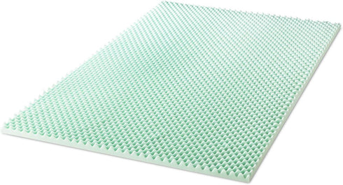 Best Price Mattress 2 Inch Egg Crate Memory Foam Topper with Aloe Infusion, CertiPUR-US Certified, Twin XL, Green