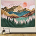 ARFBEAR Mountain Tapestry - Forest Tree Wall Hanging Tapestry Nature Landscape Green and Brown Beach Blanket (Large-79