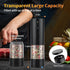 Electric Salt and Pepper Grinder, USB Rechargeable with Warm LED Light, Adjustable Coarseness, Large Capacity, Black
