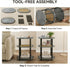 3 Tier Round Side Table with Storage, Oval End Table with Rattan Shelf & Metal Basket - Boho Nightstand, Accent Table
