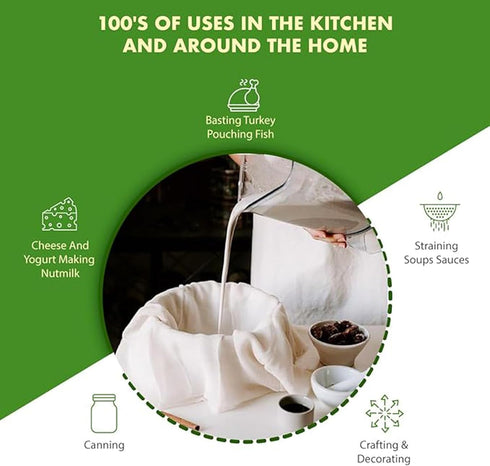 Regency Wraps 100% Cotton Ultra Fine Natural Cheese Cloth - 36 sq.ft, 4 pcs for Basting, Canning, Cheesemaking
