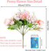 6 Pack Artificial Flowers, Faux Peony Silk Hydrangea for Wedding Decoration (Pink)