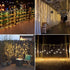 Lights,13ftx6.5ft 30V 8 HEYFUNi Curtain Safety Window Curtain Icicle String Lights Modes for Christmas Wedding Party