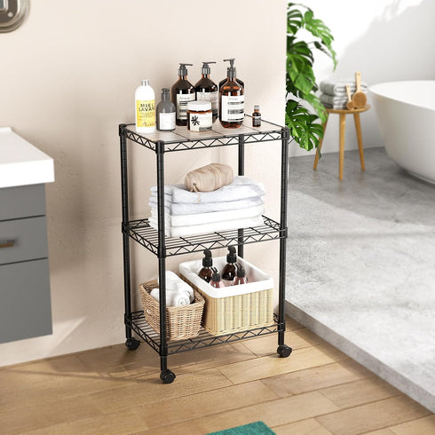 3 Pantry11.5D 17.5W 30.5H SINGAYE Small Shelves Storage Shelf Wire Shelving Unit Metal Shelf Adjustable Organizers