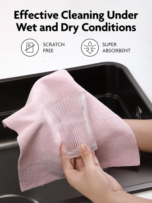 Tear-away Dish Cloth - 40 Sheets - 10'' by 10'', Reusable Washable Kitchen Towel Rolls, Super Absorbent Microfiber (2