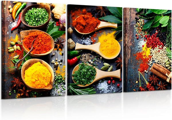 KREATIVE ARTS - Kitchen Pictures Wall Decor 3 Piece Set Canvas Prints