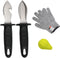 Oyster Shucking Kit, 2 Knives and 1 Cut Resistant Gloves, Oyster Shucker and Opener