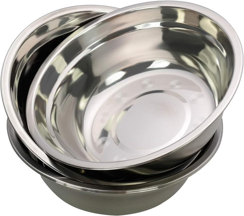 Metal Mixing Bowls Set of 4, Stainless Steel Serving Bowls