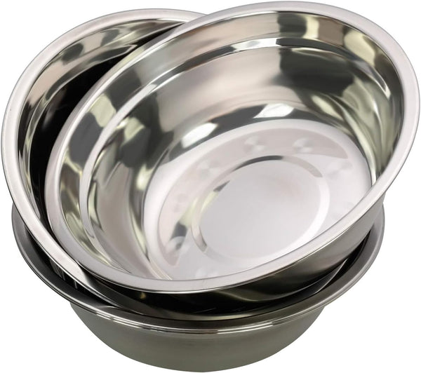 Metal Mixing Bowls Set of 4, Stainless Steel Serving Bowls