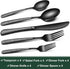 Black Hammered Silverware Set, 20-Piece Stainless Steel Heavy Duty Flatware Set for 4, Food-Grade Tableware Cutlery Set, Utensil Sets for Home Restaurant, Mirror Finish by EWFEN