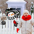 Winter Snowman Cardinal Fence Peeker Yard Garden Signs Let It Snow Red Bird Tree Topper Ornaments