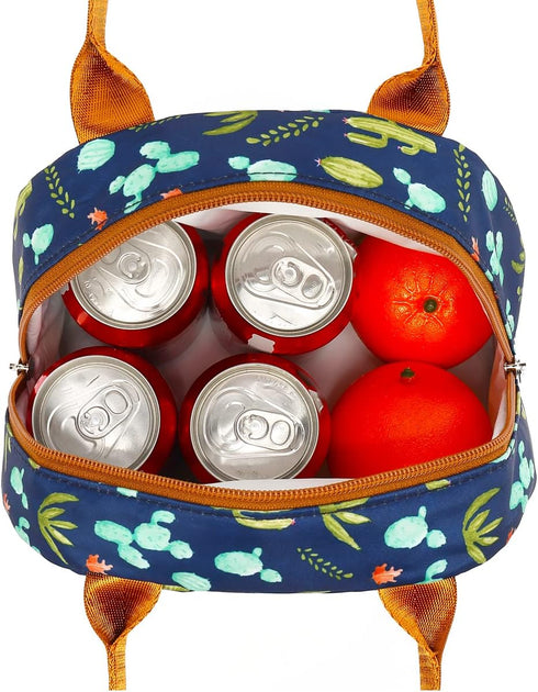 FlowFly Insulated Lunch Cooler Bag - Cactus Tote Bag Organizer for Men and Women