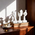 3 Set Counter (3 6") Pcs Thinker Small Statue - White Art Abstract Home Accent Figurines for Decor Woman Apartment