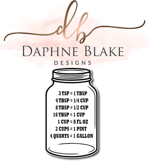 Kitchen Conversion Chart on Jar Magnet: Standard Cooking Measurements for Easy Recipe Baking