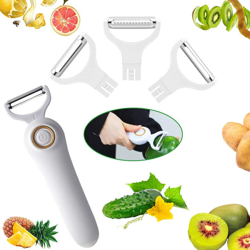 Electric Potato Peeler, Handheld 3-in-1 Pro Set, USB Rechargeable Kitchen Gadgets for Apples, Potatoes, Carrots