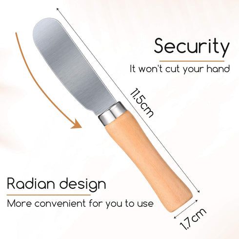 Butter Spreader Knife Wide Blade Stainless Steel Spreader Knife with Wood Handle Multipurpose Cheese Butter Spreader Knives for Kitchen Birthday Wedding Christmas (25 Pieces)