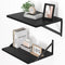Heimlove Black Deep Floating Shelves for Wall, 16W x 12D Wood Wall