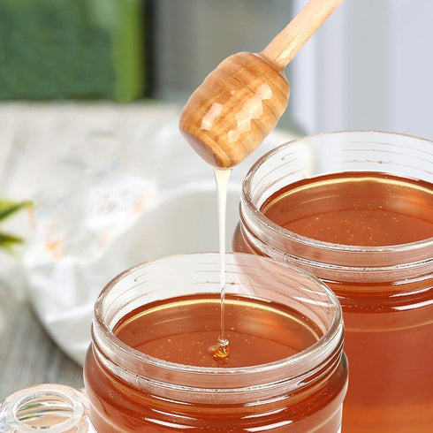50 Pack Mini 3 Inch Wood Honey Dipper Sticks, Honey Stirrer for Honey Jar, 50 Pieces DIY Crafts