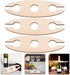 Alipis 3pcs Bamboo Wine Storage Rack with Glass Holder, Countertop Bottle Shaped Shelf for Kitchen Decoration