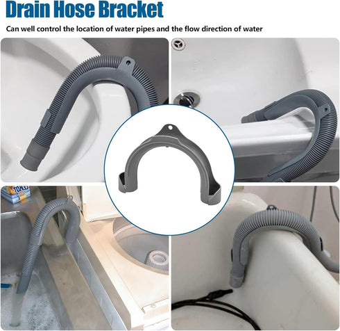 Washing Machine Drain Hose Holder Hook, U Shaped Drain Hose Hook for Washer Dishwasher Drain Hose U Bend