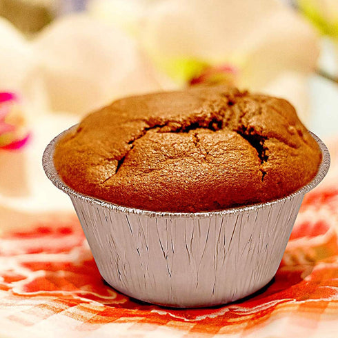 2 Oz Disposable Baking Cups, Tins Foil Pans, 70 mL Aluminum Foil Cupcake Bowl, 100Pcs for Baking, Roasting